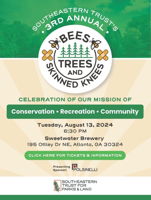 3 weeks from today! Indoors!
Please attend or donate to support SE Trust's mission of Conservation, Recreation, and Community. Despite the heat there are people enjoying nature right now on each of SE Trust's 17 parks across Georgia and into North Carolina. Thanks to the recent afternoon storms the 400,000 longleaf pine seedlings we planted on our nature preserves are thriving. We only have one fundraiser a year so here's your chance! Please support our good work!

LInk in comments